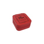 Red Leatherette Travel Jewelry Box Logo Branded