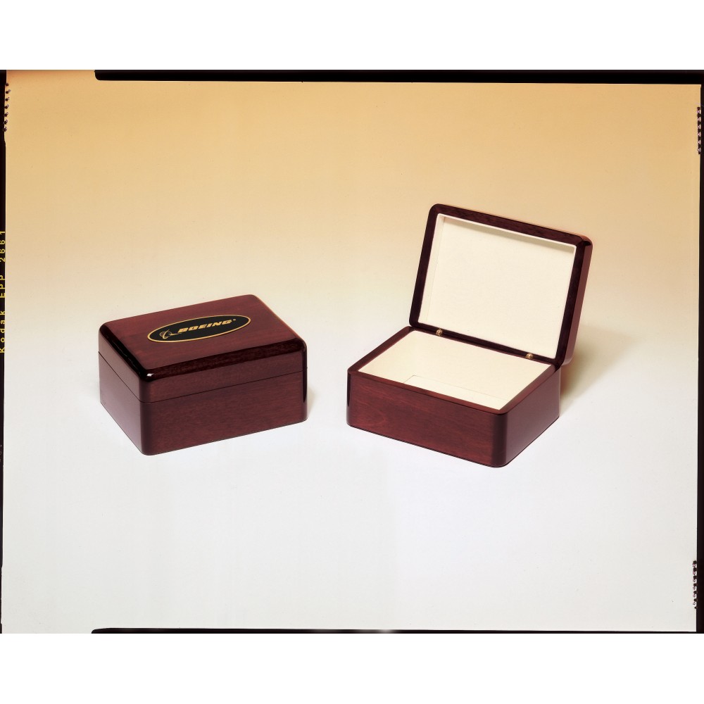 Rosewood Piano Finish Jewelry Box (5 5/8"x4 3/8"x2 1/4") Custom Printed
