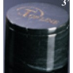 Logo Branded Black Genuine Marble Round Jewelry Box (3"x2")