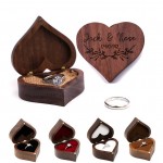 Custom Imprinted Heart Shape Wooden Ring Box