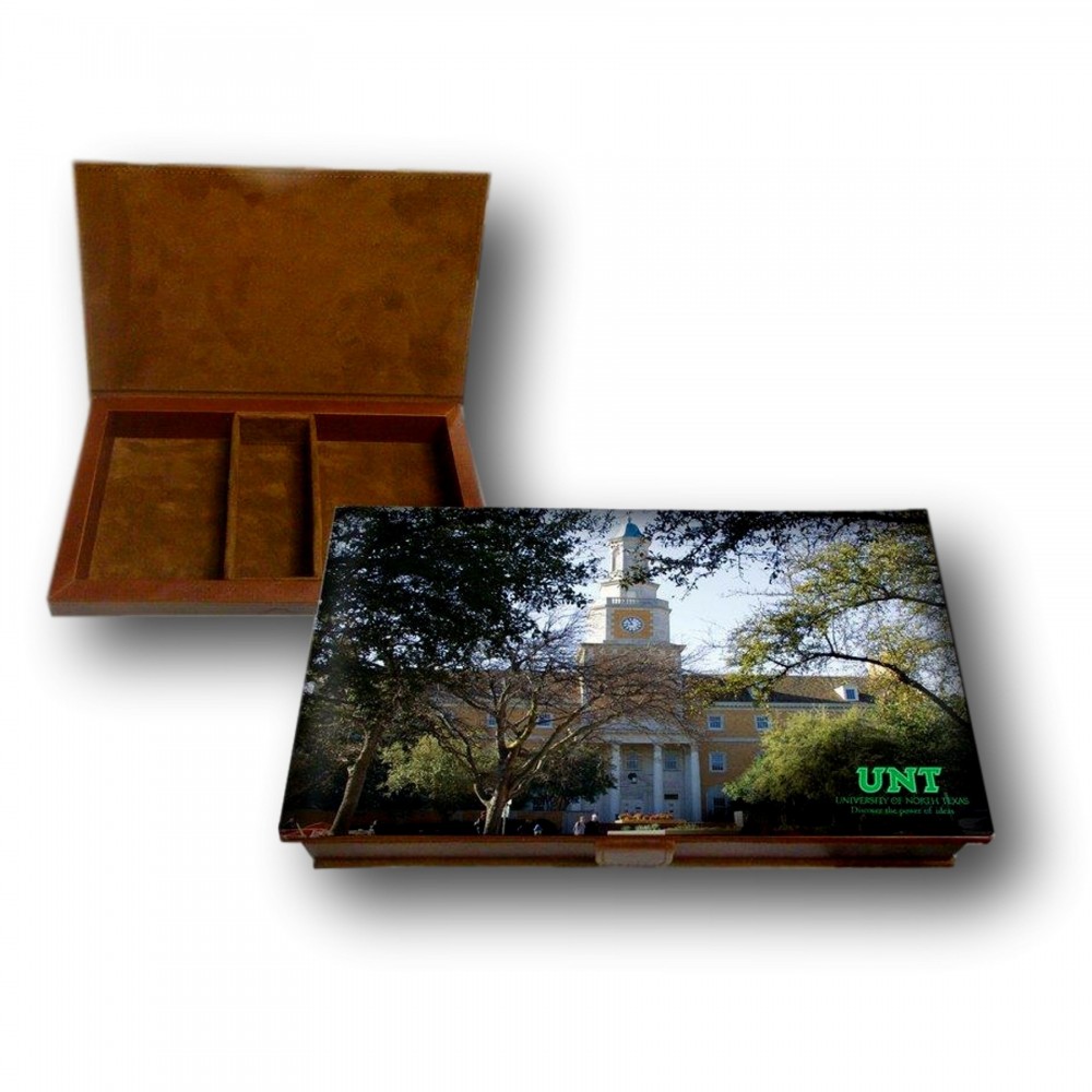 Custom Genuine Leather Padded Jewelry Box (4 Color Top Side) Logo Branded Custom Genuine Leather Padded Jewelry Box (4 Color Top Side) Logo Branded