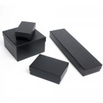 Custom Printed Jewelry Boxes (8"x5.5"x1.25") (Black Kraft Pinstripe)