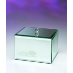 Custom Imprinted Mirror Glass Jewelry Keepsake Box - Screen Imprint/SandBlast