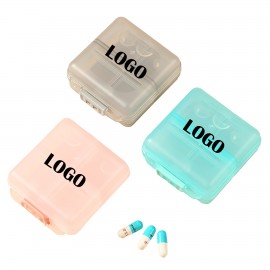 Custom Imprinted Portable 2 Layer 6 Compartments Small Pill Organizer