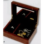 Custom Imprinted Rosewood Finish Jewelry Box w/ Velvet Lining