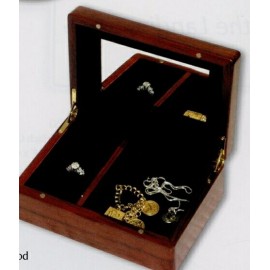 Custom Imprinted Rosewood Finish Jewelry Box w/ Velvet Lining