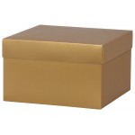 Gold Metallic Deluxe Gift Box w/ Lid - 8 x 8 x 5 Custom Printed