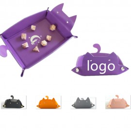 Purple Cat Pattern Leather Organizer Custom Printed