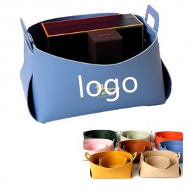 Custom Printed Leather Organizer Storage Box With Handle  Custom Printed Leather Organizer Storage Box With Handle