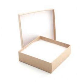 Natural Kraft Krome Jewelry Box (3 1/2" x 3 1/2" x 1") Custom Printed