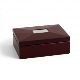 Custom Imprinted Deluxe Mahogany Jewelry Box w/Divider