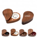 Logo Branded Heart Shape Wooden Ring Box