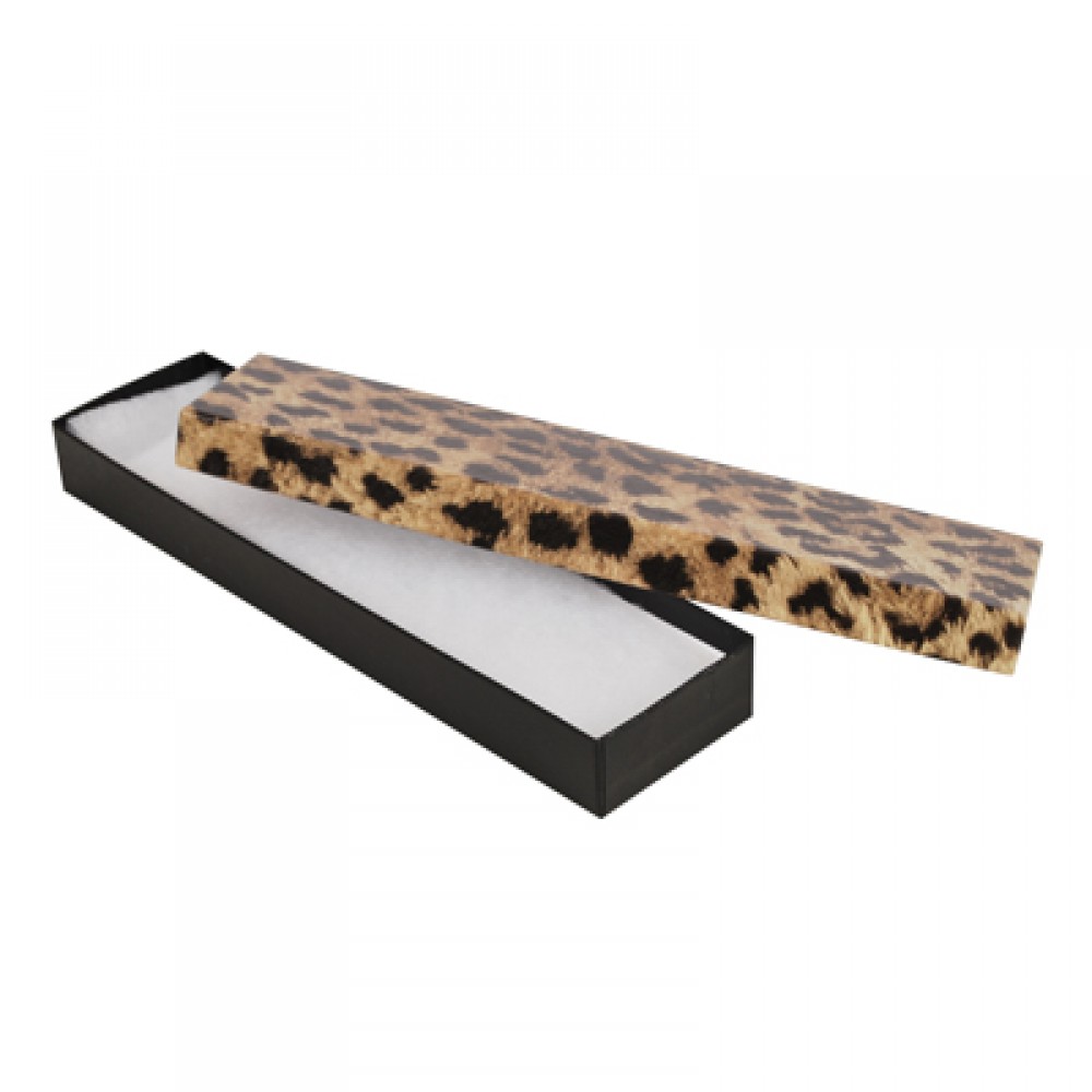 Leopard Animal Print Jewelry Box (8" x 2" x 7/8") Custom Printed