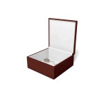 4.25" Red Mahogany Jewelry Box Custom Imprinted
