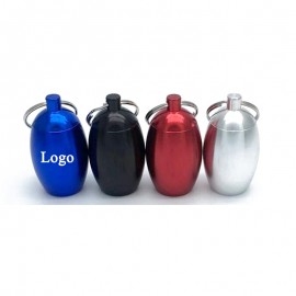 Custom Printed Waterproof Aluminum Pill Box w/Keychain  Custom Printed Waterproof Aluminum Pill Box w/Keychain