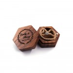 Custom Printed Hexagon Wooden Ring Box