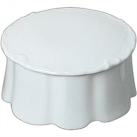 Porcelain Round Box w/ Scrolled Edge Custom Imprinted