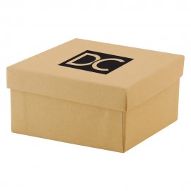 Logo Branded Natural Kraft or White Jewelry Box (3.5"x3.5"x1.5")