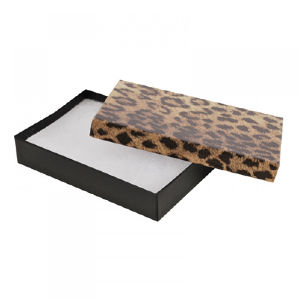 Custom Imprinted Leopard Animal Print Jewelry Box (5 7/16"x 3 1/2" x 1")