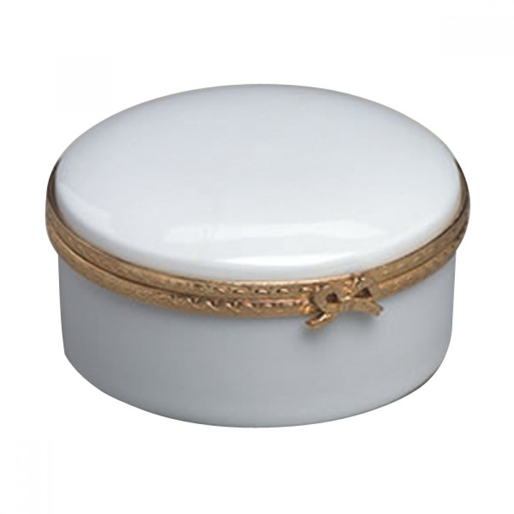 Custom Printed Porcelain Plain Round Hinged Box Custom Printed Porcelain Plain Round Hinged Box