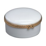 Custom Printed Porcelain Plain Round Hinged Box