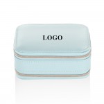 Logo Branded Dual Layer Portable Travel Jewelry Storage Box Leather Ornaments Case