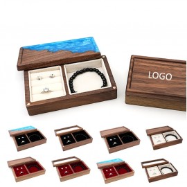 Rectangle Wooden Ring Box Custom Imprinted