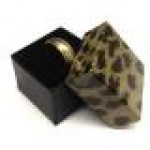 Custom Imprinted Deluxe Set Up Leopard Ring Box w/Foam Insert (1 5/8"x1 5/8"x1 1/4")