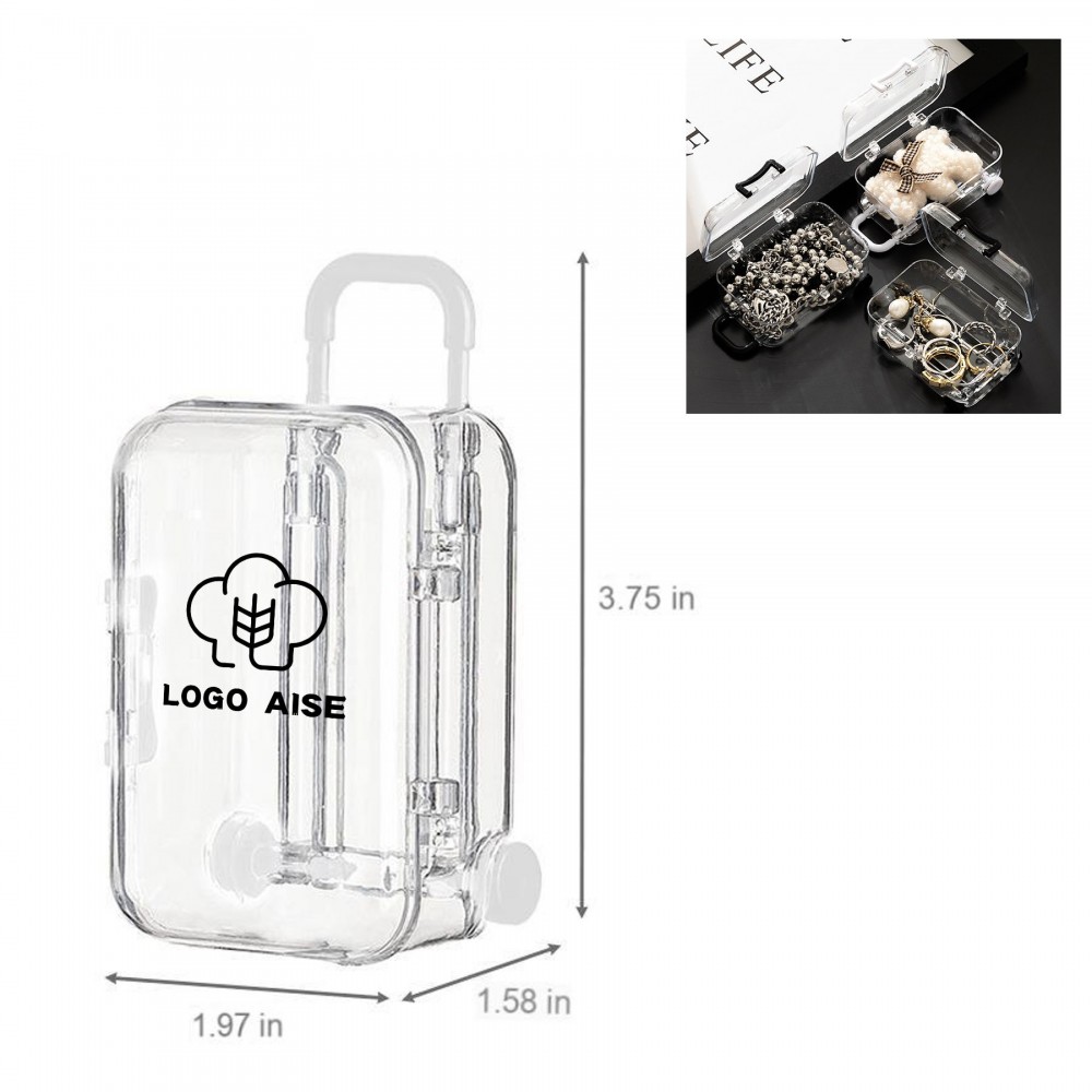 Acrylic Transparent Mini Suitcase Jewelry & Storage Box Custom Imprinted