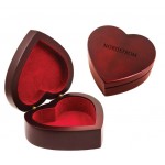 Custom Imprinted Heart Wooden Jewelry Box