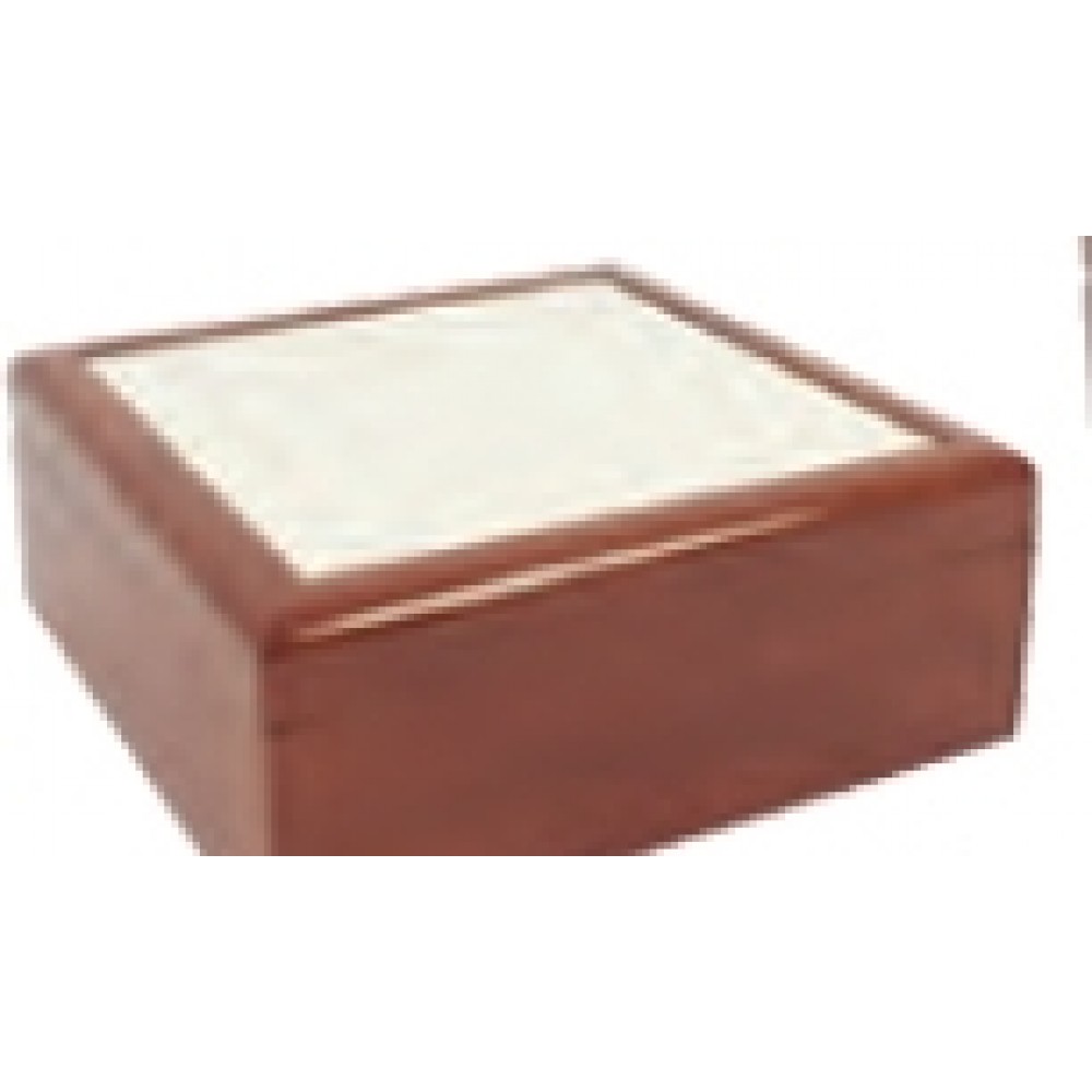 Custom Imprinted Jewelry Box w/ Sublimation Photo Tile Lid - Golden Oak (4"x4") Custom Imprinted Jewelry Box w/ Sublimation Photo Tile Lid - Golden Oak (4"x4")