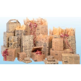 Custom Printed Tan Newsprint Cotton Filled Jewelry Box (7"x5"x1")  Custom Printed Tan Newsprint Cotton Filled Jewelry Box (7"x5"x1")