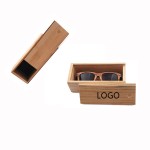 Custom Imprinted Slide Rail Lid Wooden Bamboo Box For Glasses