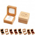 Square Wooden Ring Box Custom Imprinted