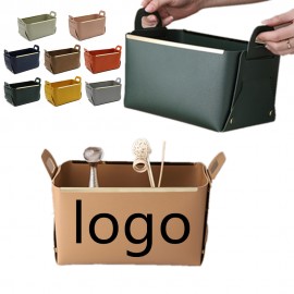 Custom Imprinted Leather Organizer Weave Storage Box