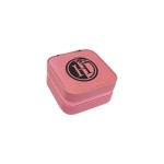 Pink Leatherette Travel Jewelry Box Logo Branded