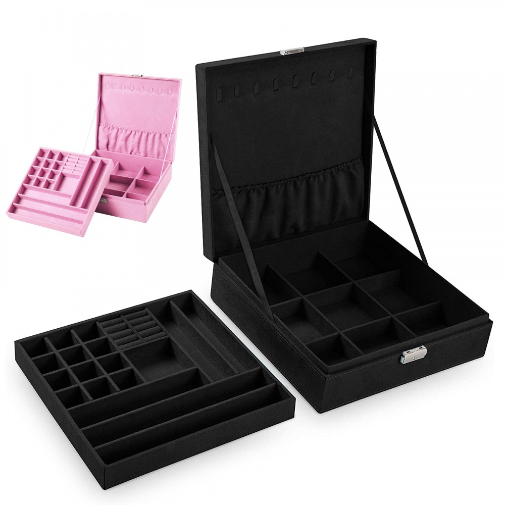 Logo Branded Two-Layer Jewelry Box Organizer Logo Branded Two-Layer Jewelry Box Organizer
