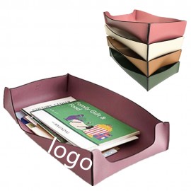 Logo Branded Leather Table Organizer Storage Box
