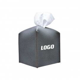 Custom Imprinted Square Leather Tissue Box  Custom Imprinted Square Leather Tissue Box