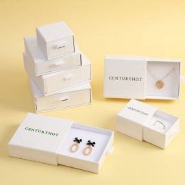 3.5 Inches Solid Color Cardboard Jewelry Box Sponge Filled Gift Box Drawer Display Kraft Box Custom Printed