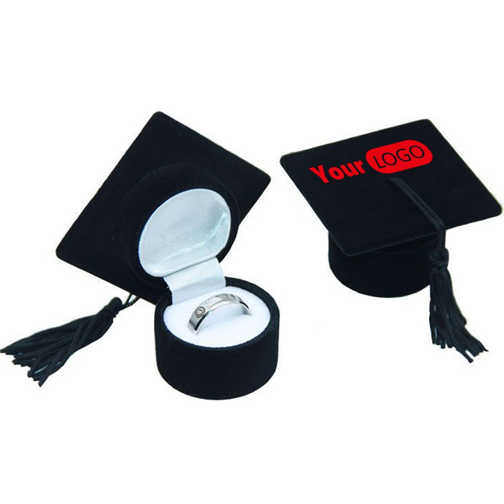 Custom Printed Ring Jewelry Box With Hinged Lid Velvet EVA Storage Sleeve Foam Protector