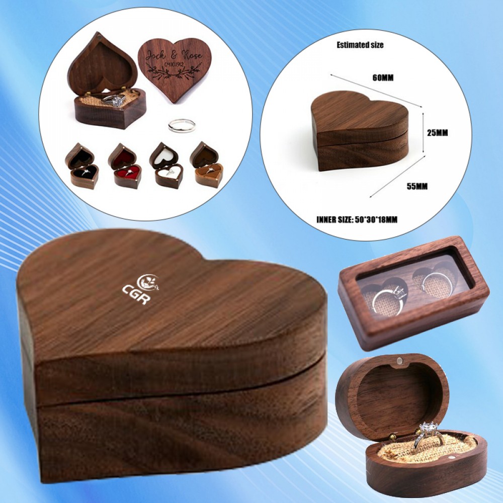 Romantic Heartwood Ring Case Custom Printed