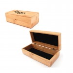 Custom Imprinted Flided Lid Wooden Bamboo Box For Glasses