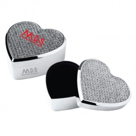 Logo Branded Glitter Stone Heart Shape Jewelry Box  Logo Branded Glitter Stone Heart Shape Jewelry Box