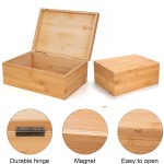 11 x 7.9 x 4.5 inch Natural Bamboo Boxes Custom Imprinted