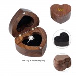 Custom Printed Heart Shape Wood Ring Box