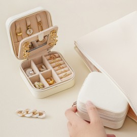 PU Jewelry Box Travel Mirror Jewelry Case Gift Boxes Pendant Box Custom Printed