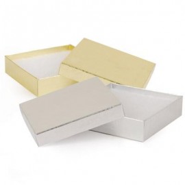 Gold & Silver Foil Jewelry Box (3 1/2" x 3 1/2" x 7/8") Custom Imprinted  Gold & Silver Foil Jewelry Box (3 1/2" x 3 1/2" x 7/8") Custom Imprinted