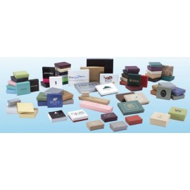 Logo Branded Cotton Filled Jewelry Box (3.5"x3.5"x1.5")