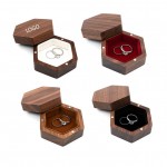 Custom Imprinted Hexagon Wooden Ring Box